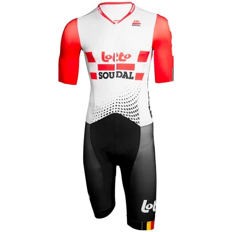 2019 pro team soudal red aero велосипедный комбинезон слитный с коротким рукавом Летний