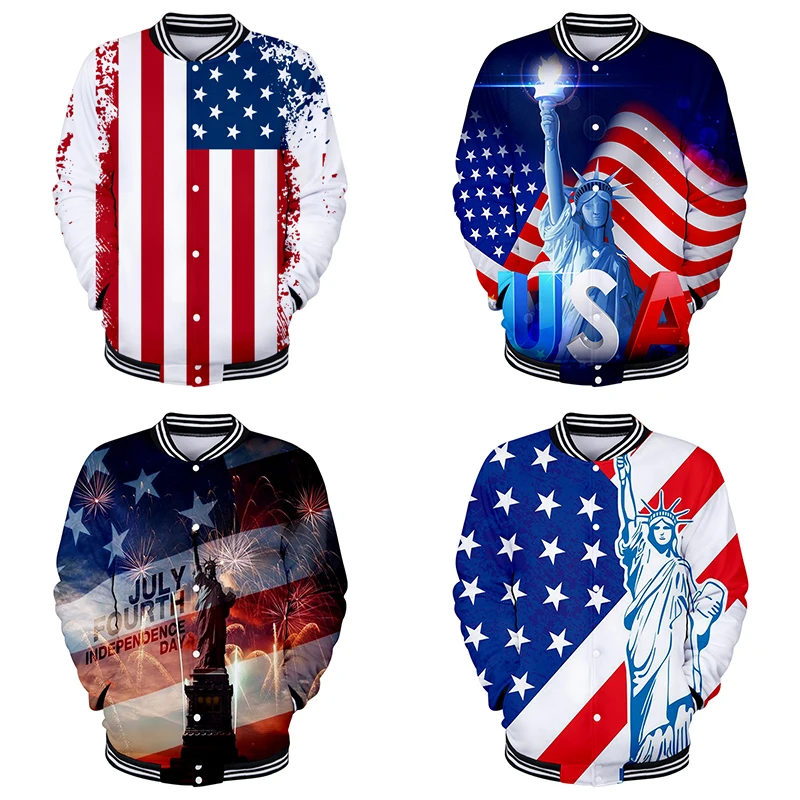 New 3d Baseball Jacket Coat Independence Day Fashion Men Women Hoodie Sweatshirts Casual Long Sleeve 3D Hoodies Jackets Tops 4XL
New 3d Baseball Jacket Coat Independence Day Fashion Men Women Hoodie Sweatshirts Casual Long Sleeve 3D Hoodies Jackets Tops 4XL