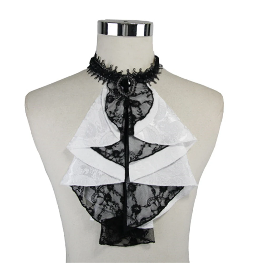 Gothic Men's Necktie Party Victorian Black White Lace Shirt Necktie Punk Formal Ruffle Necktie
Gothic Men's Necktie Party Victorian Black White Lace Shirt Necktie Punk Formal Ruffle Necktie