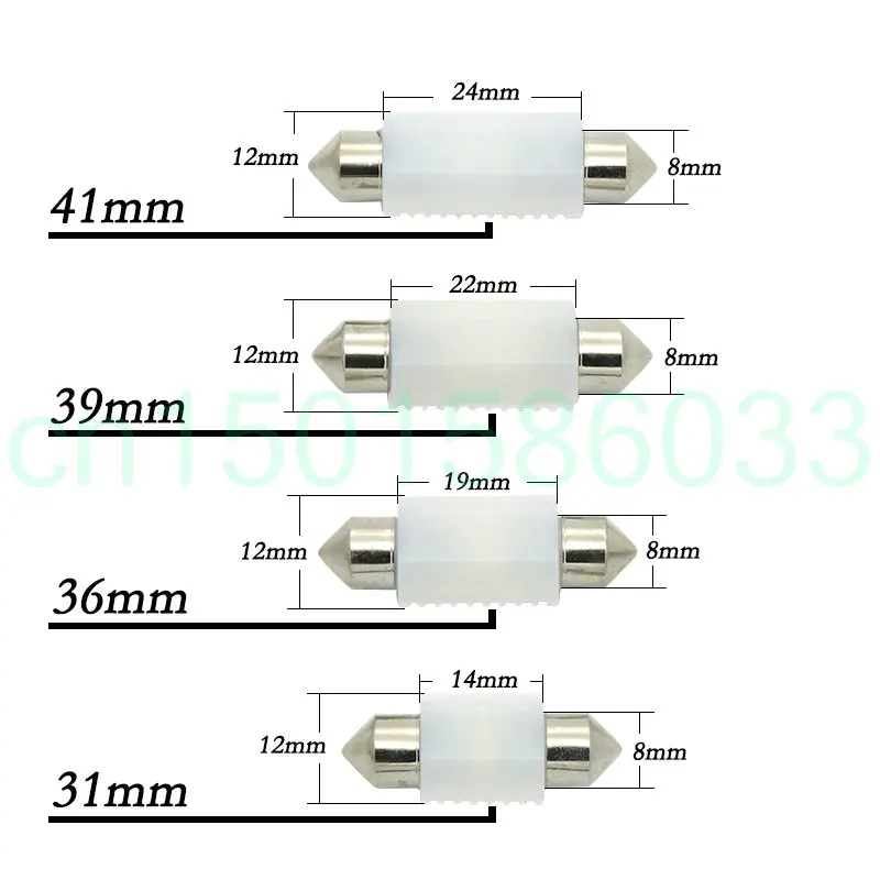 4pc 31mm 36mm 39mm 42mm Festoon Dome/Map Light LED bulbs DE3423 DE3425 6411 6413 6418 C5W Ceramic
4pc 31mm 36mm 39mm 42mm Festoon Dome/Map Light LED bulbs DE3423 DE3425 6411 6413 6418 C5W Ceramic