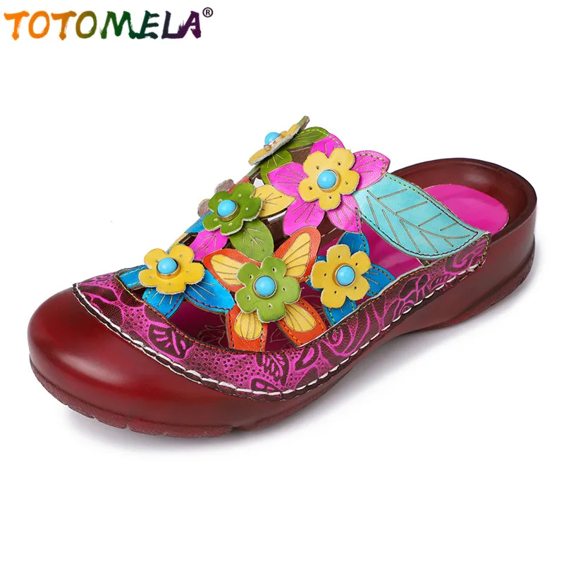 TOTOMELA EUR SIZE 42 Red Genuine leather women slipper outside Flower stitching casual shoes women's mules platform ladies shoes
TOTOMELA EUR SIZE 42 Red Genuine leather women slipper outside Flower stitching casual shoes women's mules platform ladies shoes