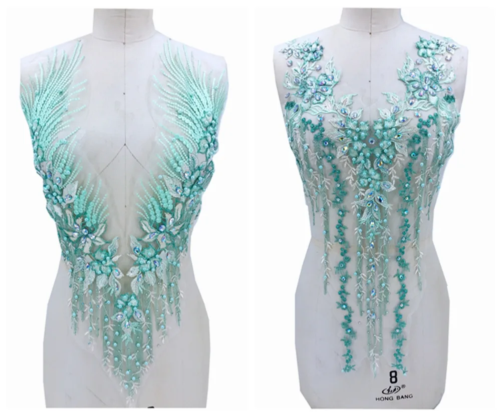 Pure handmade rhinestones light green lace applique sew on crystal trimming patches 60*33cm/62*30cm for dress accessory
Pure handmade rhinestones light green lace applique sew on crystal trimming patches 60*33cm/62*30cm for dress accessory
