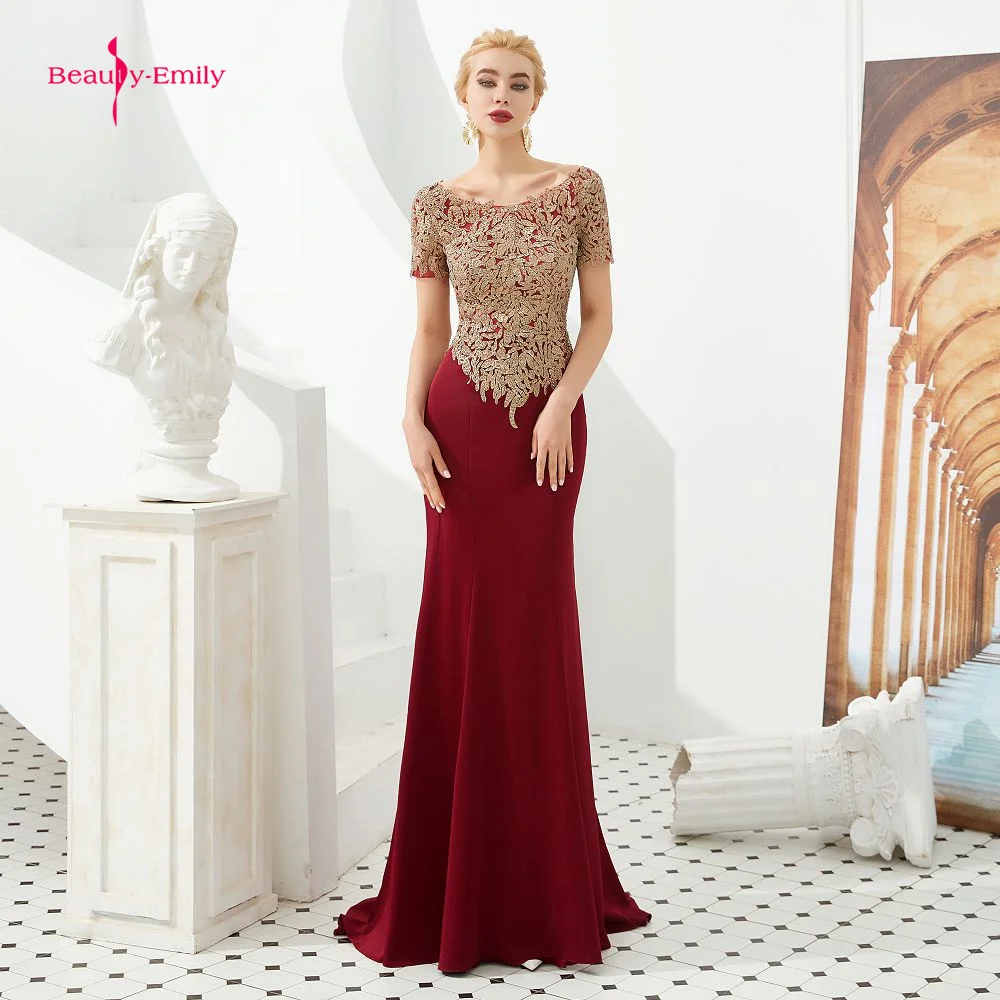 Beauty Emily Long Round Neck Mermaid Evening Dresses Short Sleeve Sequins Applique Ruched Prom Gowns vestidos de fiesta de noche
Beauty Emily Long Round Neck Mermaid Evening Dresses Short Sleeve Sequins Applique Ruched Prom Gowns vestidos de fiesta de noche