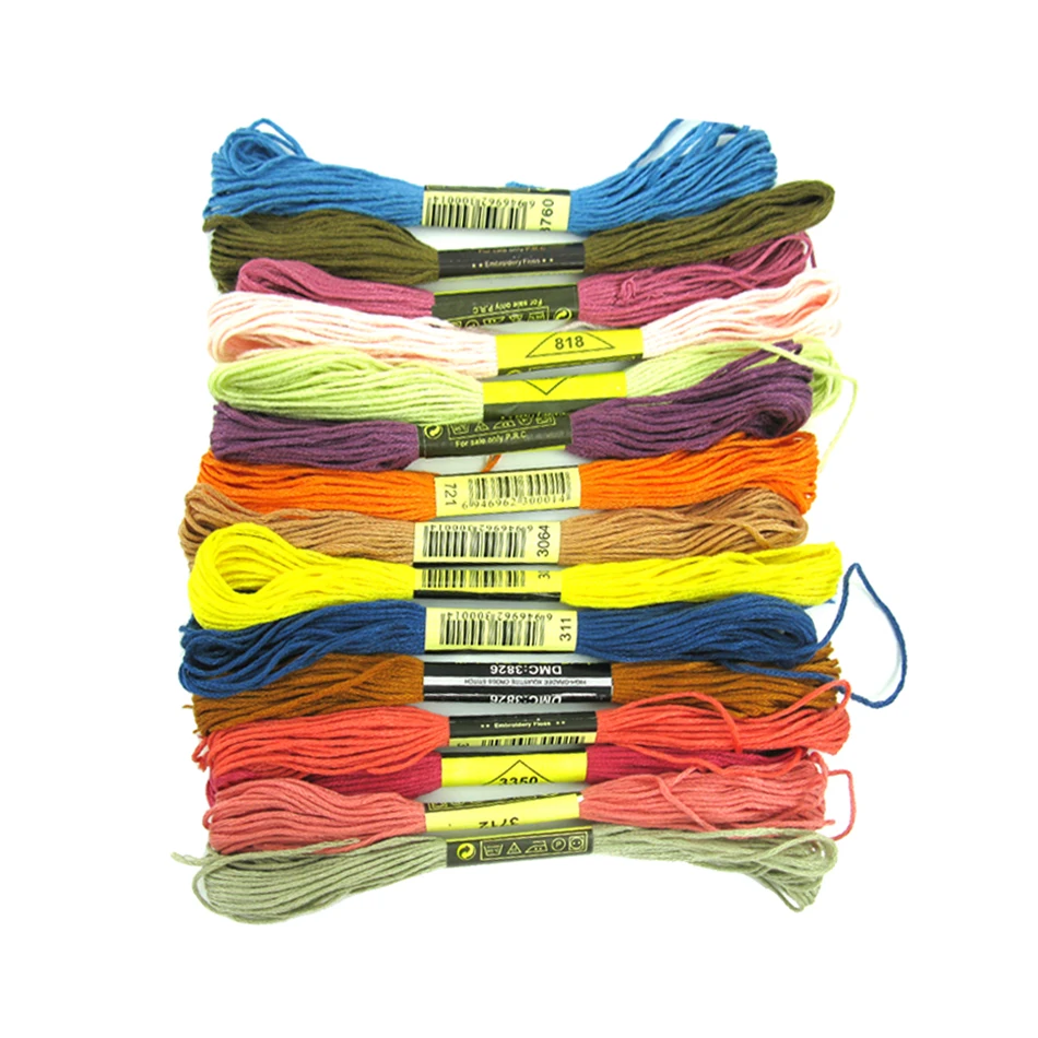 DMC Embroidery Floss 100 mix Colors Cross Stitch Cotton Thread cross-stitch kit accessories dmc Sewing Skeins Craft | Дом и сад