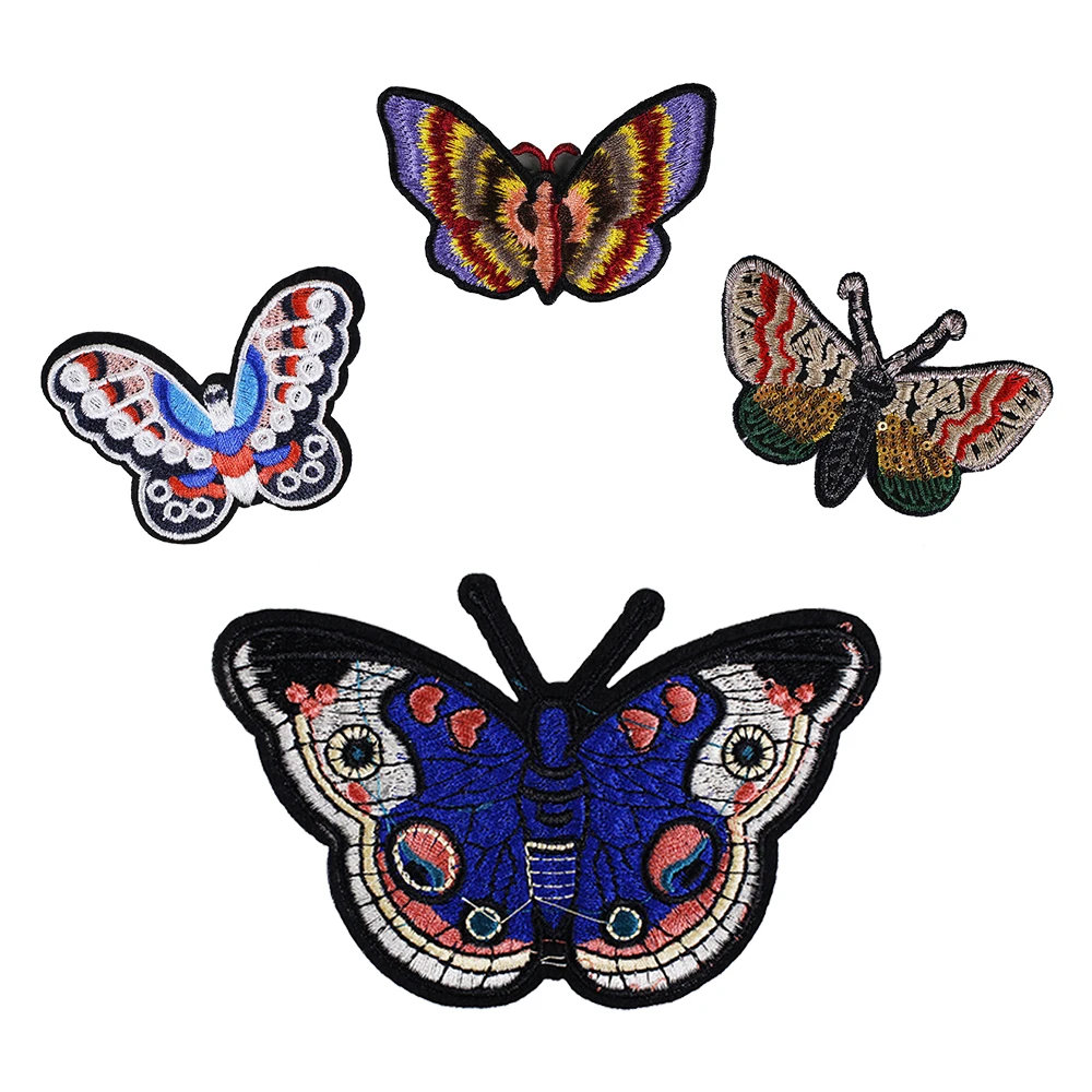

10 шт. вышитые нашивки «бабочки» мотив аппликация насекомые значки шить на одежде Украшенные DIY Швейные аксессуары TH1173
