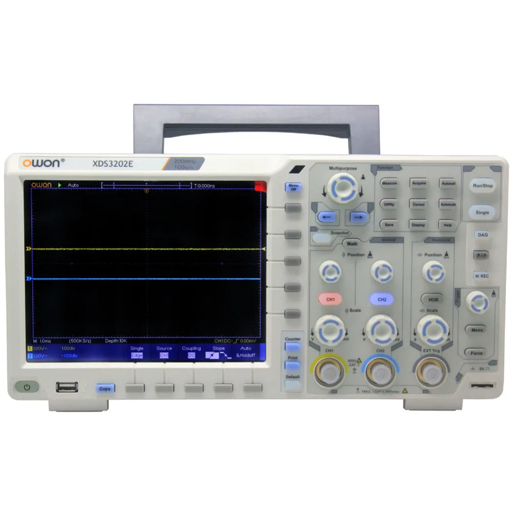 OWON XDS3202E осциллограф 200Mhz1G 2chs8 биты ADC40M длина записи комплект для декодирования 75000 wfms/s 1ns/div8color LCD FFT USB опция
OWON XDS3202E осциллограф 200Mhz1G 2chs8 биты ADC40M длина записи комплект для декодирования 75000 wfms/s 1ns/div8color LCD FFT USB опция