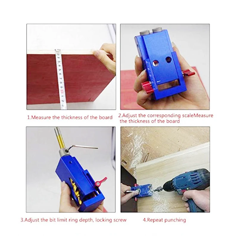 Mini Pocket Hole Jig Kit System Screwdriver Stepped Drill Wrench Step Drill Bit Accessories Woodworking Tool Set with Clamp
Mini Pocket Hole Jig Kit System Screwdriver Stepped Drill Wrench Step Drill Bit Accessories Woodworking Tool Set with Clamp