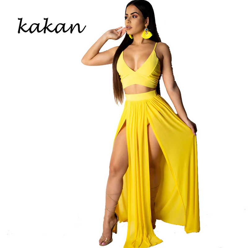 Kakan 2019 summer new women's dress two-piece high split sexy chiffon harness dress yellow black dress
Kakan 2019 summer new women's dress two-piece high split sexy chiffon harness dress yellow black dress