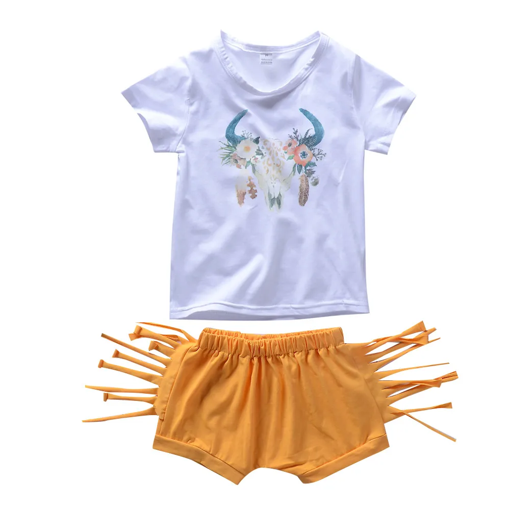 Baby Girls Clothing Suit White Tee Floral Print Tops+Tassels Shorts 2pcs Kids Girls Clothes Sets
Baby Girls Clothing Suit White Tee Floral Print Tops+Tassels Shorts 2pcs Kids Girls Clothes Sets
