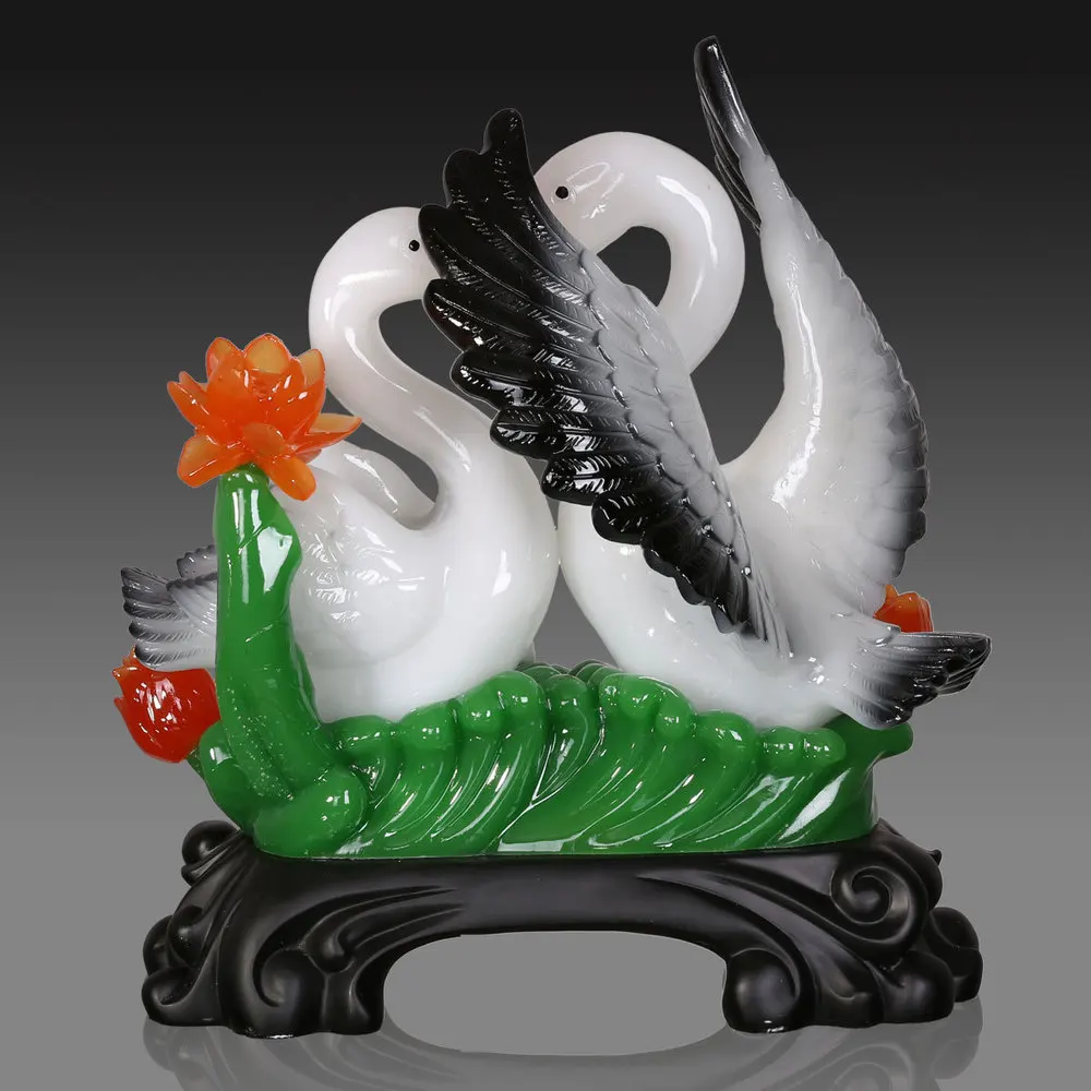 Resin crafts imitation jade products Decoration wedding gifts home furnishing accessories harmonious and happy swan water
Resin crafts imitation jade products Decoration wedding gifts home furnishing accessories harmonious and happy swan water