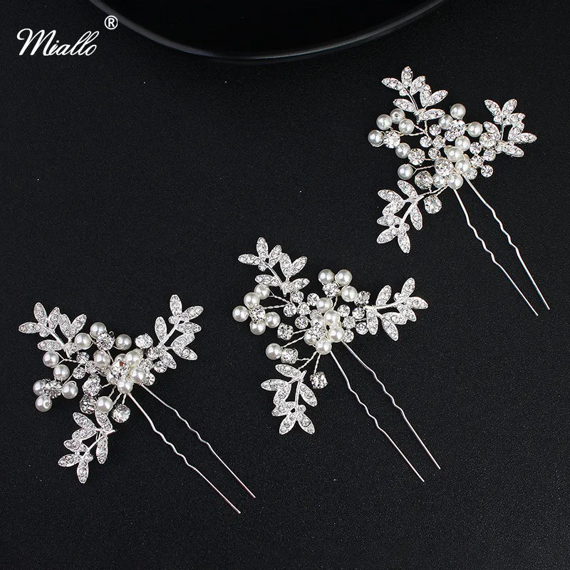 Miallo 9pcs/lot Rhinestone Pearls Women Hairpins Fashion Hair Forks Wedding Accessories Hair Jewelry Hairpieces Bride's tiara
Miallo 9pcs/lot Rhinestone Pearls Women Hairpins Fashion Hair Forks Wedding Accessories Hair Jewelry Hairpieces Bride's tiara