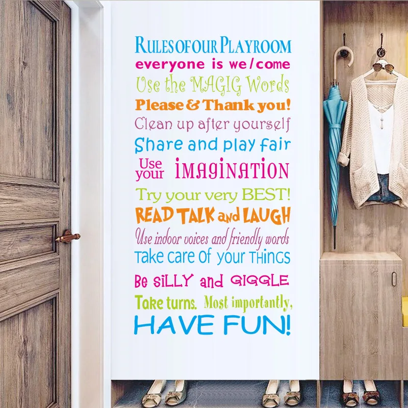 Rainbow-colored letters Proverbs Wall Sticker for Glass window/door home decoration Mural Decals wallpaper House Rules stickers
Rainbow-colored letters Proverbs Wall Sticker for Glass window/door home decoration Mural Decals wallpaper House Rules stickers