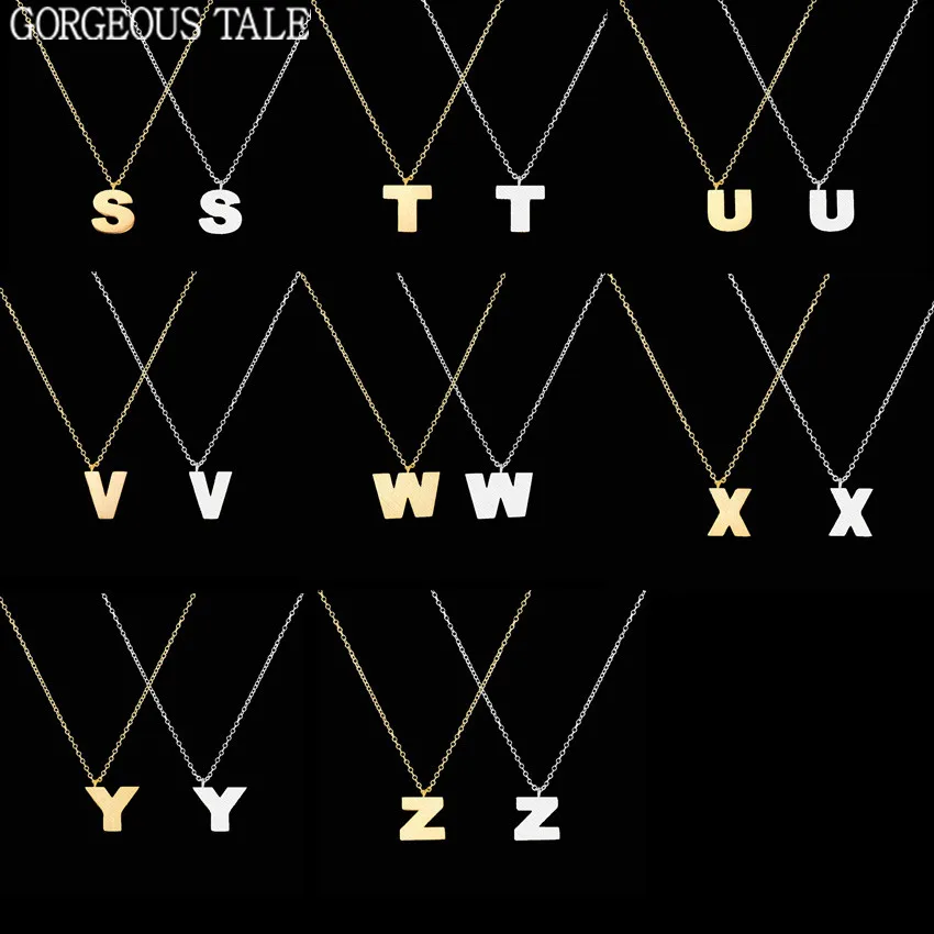 Gorgeouos сказка Личность Золото lettter s t u V W X Y Z любителей унисекс Подвески для Для