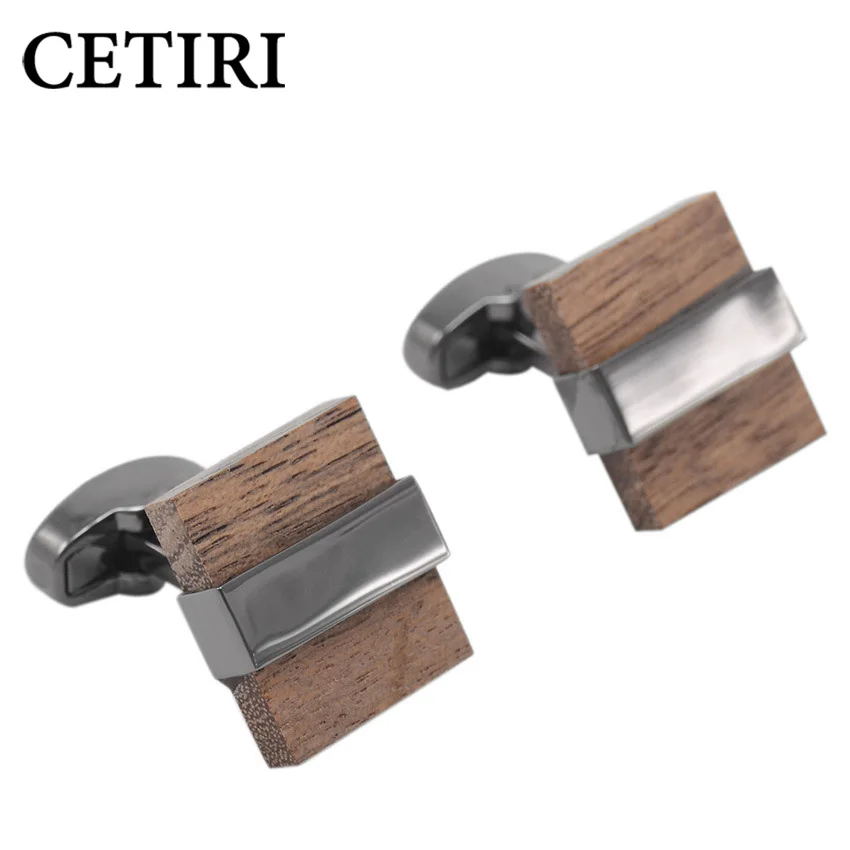CETIRI Square Wood Cufflinks With Gift Box Men's Fashion French Shirts Cuffs Business Brand Jewelry Design For Father Friend
CETIRI Square Wood Cufflinks With Gift Box Men's Fashion French Shirts Cuffs Business Brand Jewelry Design For Father Friend