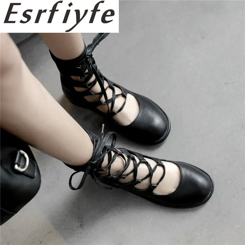 ESRFIYFE 2021 New Genuine Leather Boots for Women Spring/autumn The Roman Style Cross Tied Shoes Thick Heel Round Toe Boots
ESRFIYFE 2021 New Genuine Leather Boots for Women Spring/autumn The Roman Style Cross Tied Shoes Thick Heel Round Toe Boots