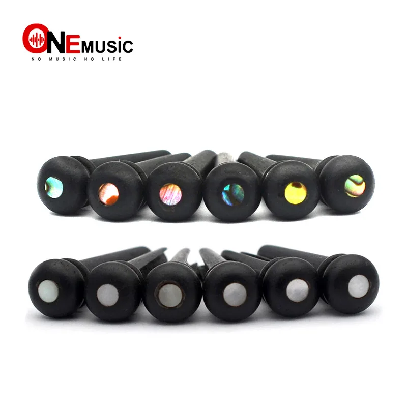 6pcs Ebony Acoustic Guitar Slotted Bridge Pin with Brass Circle Abalone Shell dots Guitar Parts Accessories Black
6pcs Ebony Acoustic Guitar Slotted Bridge Pin with Brass Circle Abalone Shell dots Guitar Parts Accessories Black