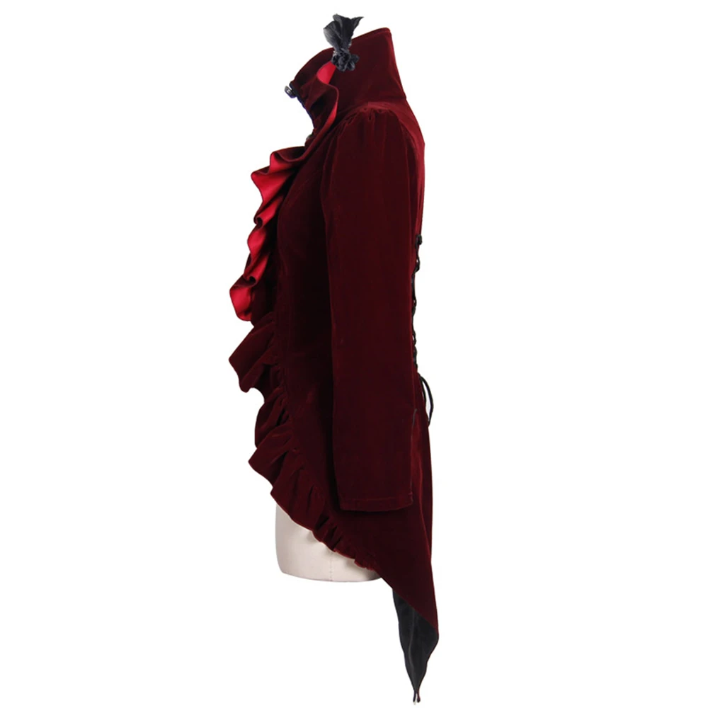 Steampunk Gothic Women's Swallow-tailed Coat with Feathers Asymmetric Jacket Punk Dovetail Outerwear Coat
Steampunk Gothic Women's Swallow-tailed Coat with Feathers Asymmetric Jacket Punk Dovetail Outerwear Coat