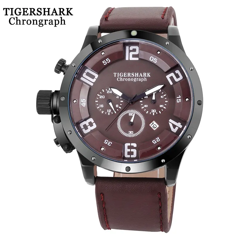 TIGERSHARK мужские спортивные часы Топ бренд хронограф кварцевые часы кожаный ремешок водонепроницаемые наручные часы с коробкой Relogio Masculino
TIGERSHARK мужские спортивные часы Топ бренд хронограф кварцевые часы кожаный ремешок водонепроницаемые наручные часы с коробкой Relogio Masculino