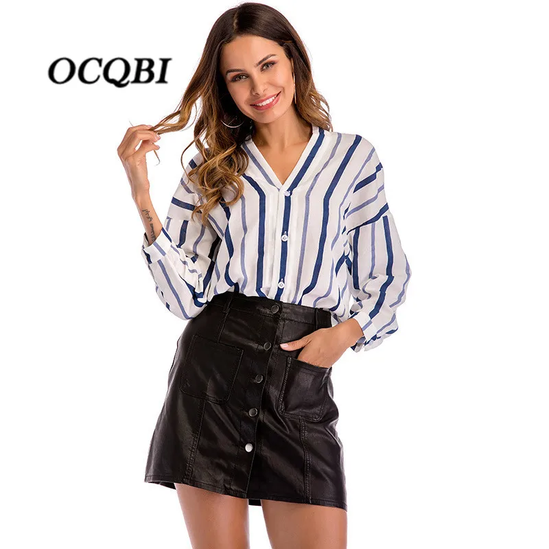 Plus Size 2019 Womens Summer Striped Top Blouses Vintage Casual Sexy Shirt Office Fashion Clothing
Plus Size 2019 Womens Summer Striped Top Blouses Vintage Casual Sexy Shirt Office Fashion Clothing