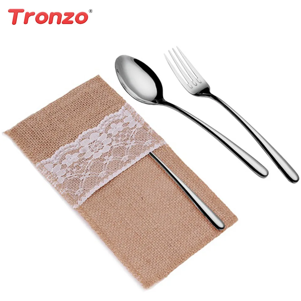 Tronzo 10pcs/lot Wedding Silverware Holder Wedding Decoration Table Centerpieces Jute Knife And Fork Bag For Dinner Table Pocket
Tronzo 10pcs/lot Wedding Silverware Holder Wedding Decoration Table Centerpieces Jute Knife And Fork Bag For Dinner Table Pocket