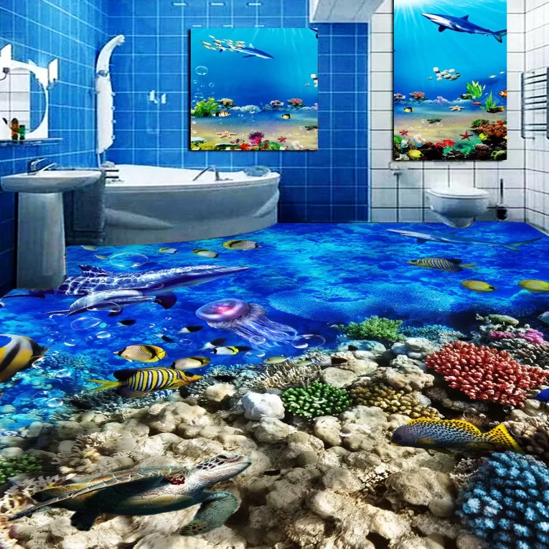 Free Shipping Beautiful Underwater World Dolphin Toilet Bedroom 3D Floor thickened non-slip bathroom living room flooring mural
Free Shipping Beautiful Underwater World Dolphin Toilet Bedroom 3D Floor thickened non-slip bathroom living room flooring mural