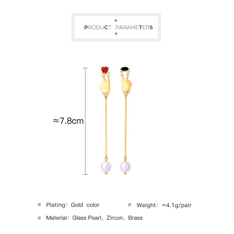 KISS ME Gold Color Scissorhands Long Chain Glass Pearl Drop Earrings For Women Gifts Exquisite Zircon Dangle Earrings Accessory
KISS ME Gold Color Scissorhands Long Chain Glass Pearl Drop Earrings For Women Gifts Exquisite Zircon Dangle Earrings Accessory