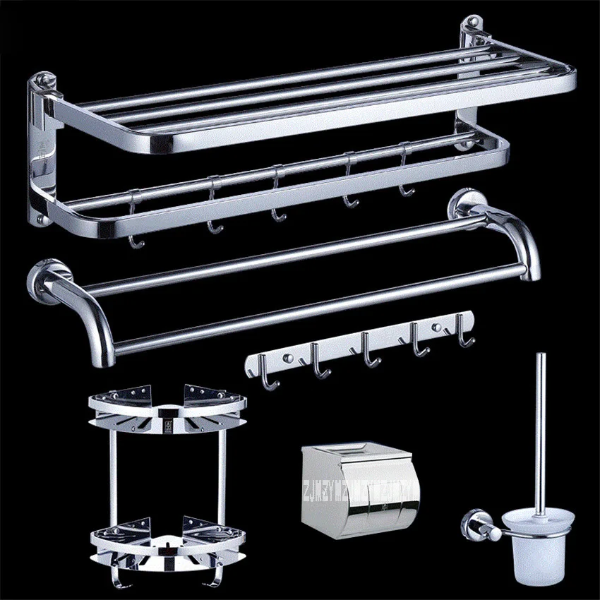New Modern Stainless Steel 304 Bathroom Hardware Hanger Set Towel Bar Holder Paper Shelf Hook Brush 6 Pieces Bath Hardware Sets
New Modern Stainless Steel 304 Bathroom Hardware Hanger Set Towel Bar Holder Paper Shelf Hook Brush 6 Pieces Bath Hardware Sets