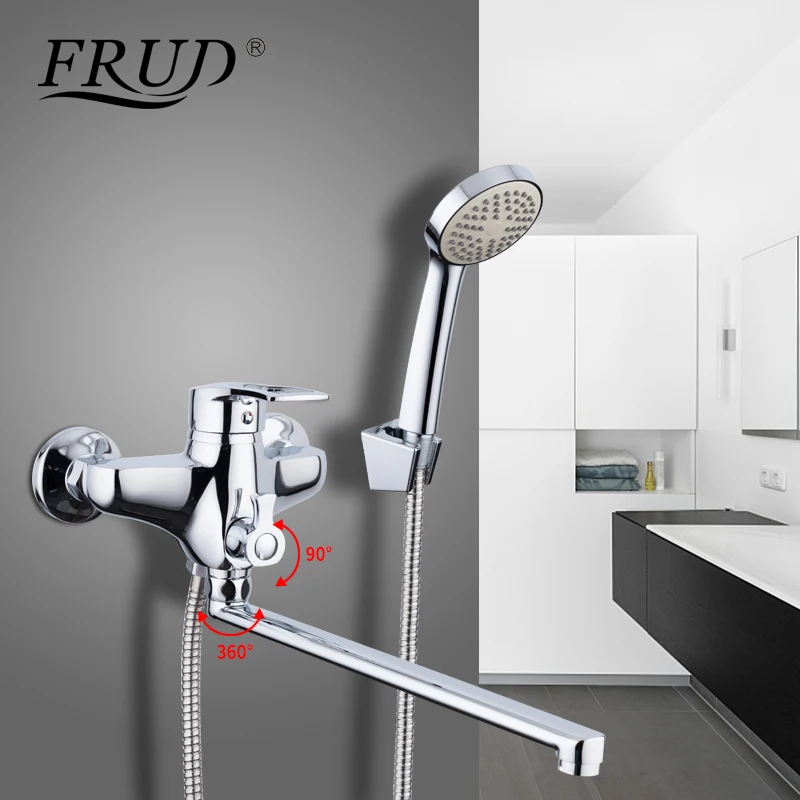 FRUD 1 set 35cm Outlet Pipe Bathroom Shower Faucets Set Bathtub Chrome Tap Mixer Wall Mounted Faucet With ABS Shower Head R22066
FRUD 1 set 35cm Outlet Pipe Bathroom Shower Faucets Set Bathtub Chrome Tap Mixer Wall Mounted Faucet With ABS Shower Head R22066