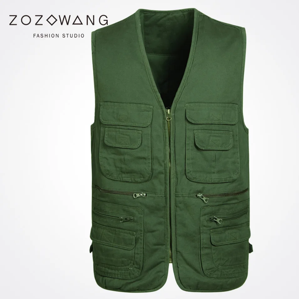 Zozowang 2019 spring autumn solid V-Neck Multi-pocket zipper casual vest men loose plus size 3XL Khaki new waist coat men
Zozowang 2019 spring autumn solid V-Neck Multi-pocket zipper casual vest men loose plus size 3XL Khaki new waist coat men