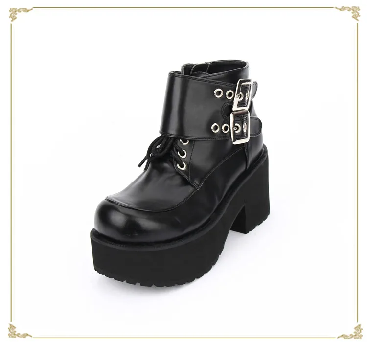 Princess sweet punk shoes winter locomotive dark buckle round-toe lace-up thick muffin bottom high heel shoes pu8848
Princess sweet punk shoes winter locomotive dark buckle round-toe lace-up thick muffin bottom high heel shoes pu8848