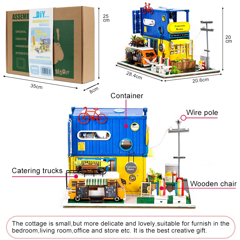 DIY Dollhouse Wooden Doll Houses Miniature Dollhouse Furniture Assembly Toys for Children Birthday Christmas Gift Hello Summer
DIY Dollhouse Wooden Doll Houses Miniature Dollhouse Furniture Assembly Toys for Children Birthday Christmas Gift Hello Summer