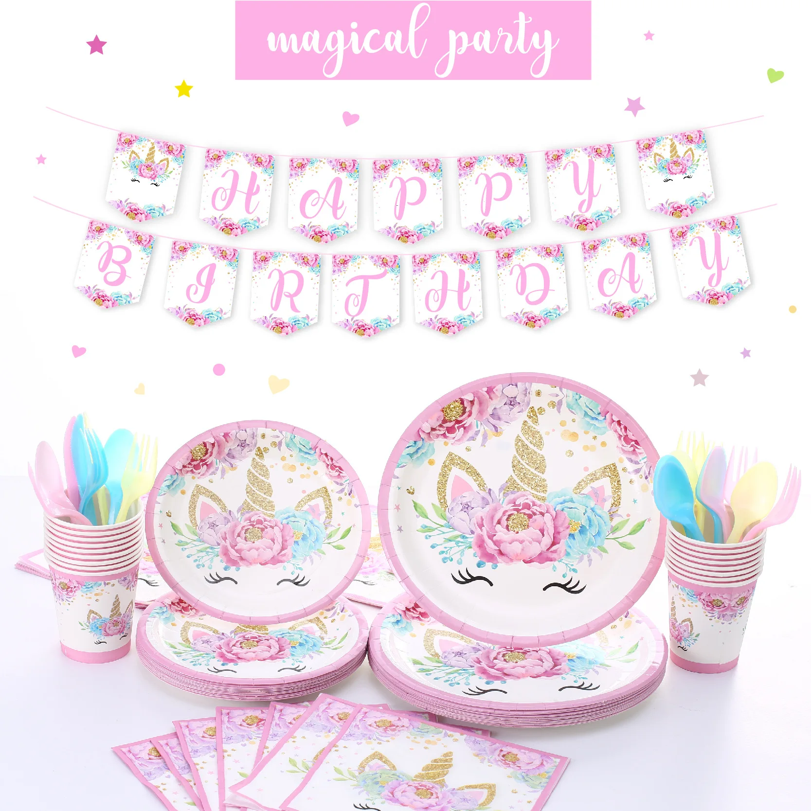 Unicorn Theme Disposable Party Tableware Paper Plate Cup Flag Banner Napkin Wedding Kid Birthday Pool Party Decor Supplies,Q
Unicorn Theme Disposable Party Tableware Paper Plate Cup Flag Banner Napkin Wedding Kid Birthday Pool Party Decor Supplies,Q