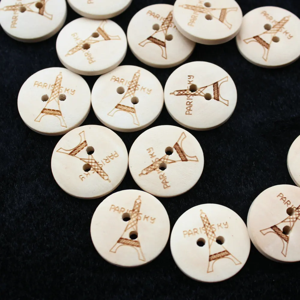 300pcs Eiffel Tower Wood Button, 2 Holes, Diameter 20 mm natural wood wooden unvarnished
300pcs Eiffel Tower Wood Button, 2 Holes, Diameter 20 mm natural wood wooden unvarnished