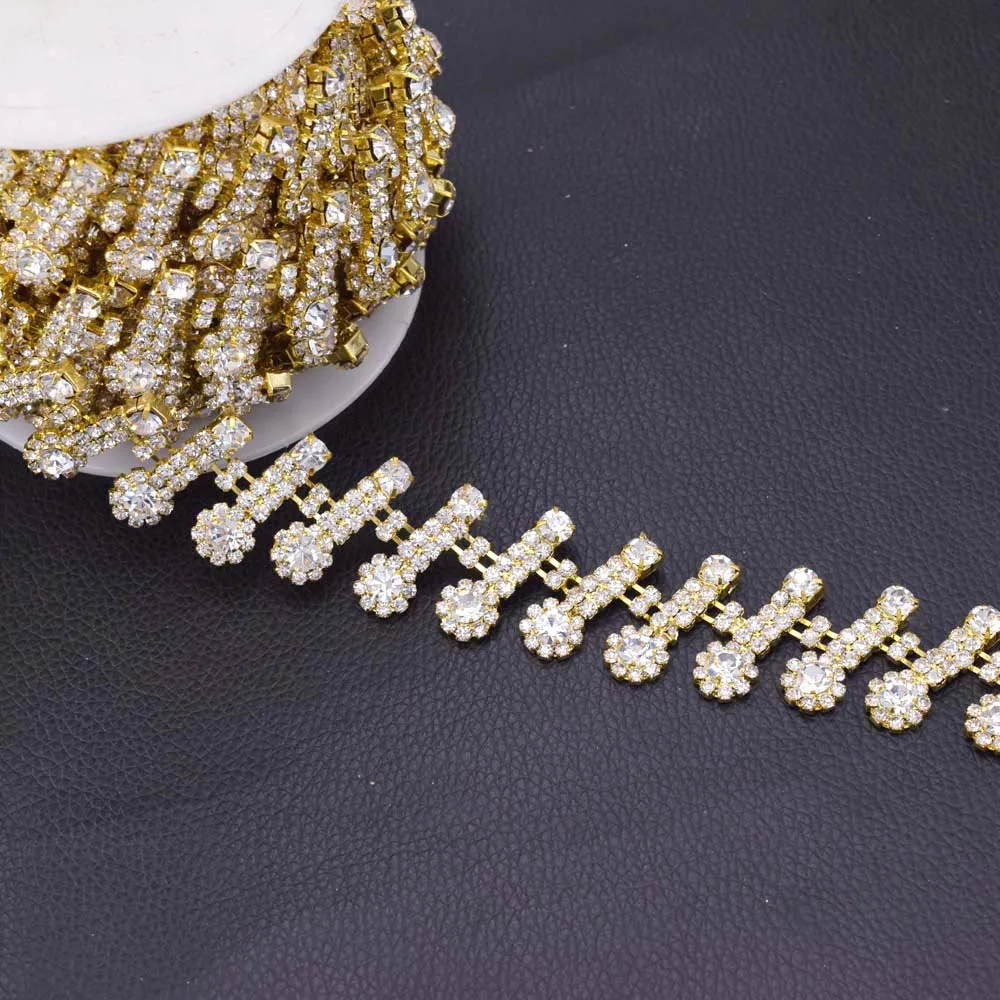 10yards/lot DIY Handmade sewing trim golded plated clothing rhinestone patch trimming for women dress belt crystal appliques
10yards/lot DIY Handmade sewing trim golded plated clothing rhinestone patch trimming for women dress belt crystal appliques