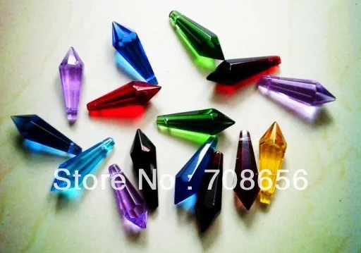 100 шт 38 мм Смешанные цвета Кристалл U DROP сосулька Призма SUNCATCHER|crystal prisms|crystal iciclesicicle