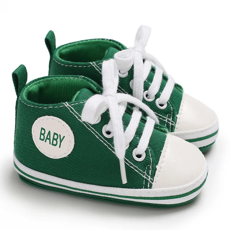 2019 Fashion Baby Girl Boy Canvas Shoes High-top Sports Lace-up Sport Shoe Infant Toddler Soft Rubber Anti-slip Prewalker |