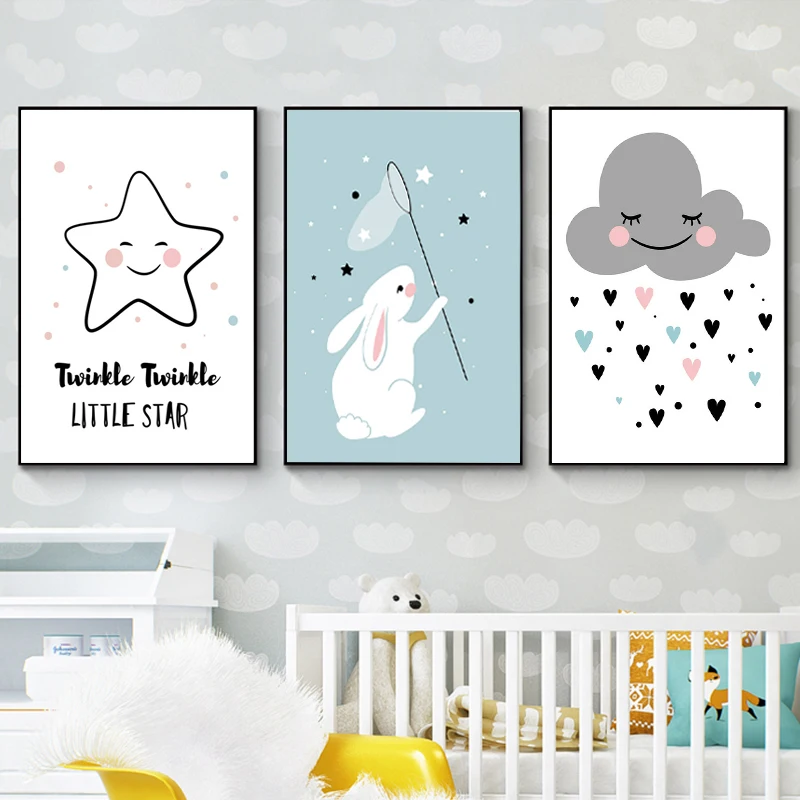 Wall Art Picture Clouds Stars Rabbit Canvas Painting Kid Bedroom Decoration Prints and Poster Nursery Kids Room Decor Picture
Wall Art Picture Clouds Stars Rabbit Canvas Painting Kid Bedroom Decoration Prints and Poster Nursery Kids Room Decor Picture