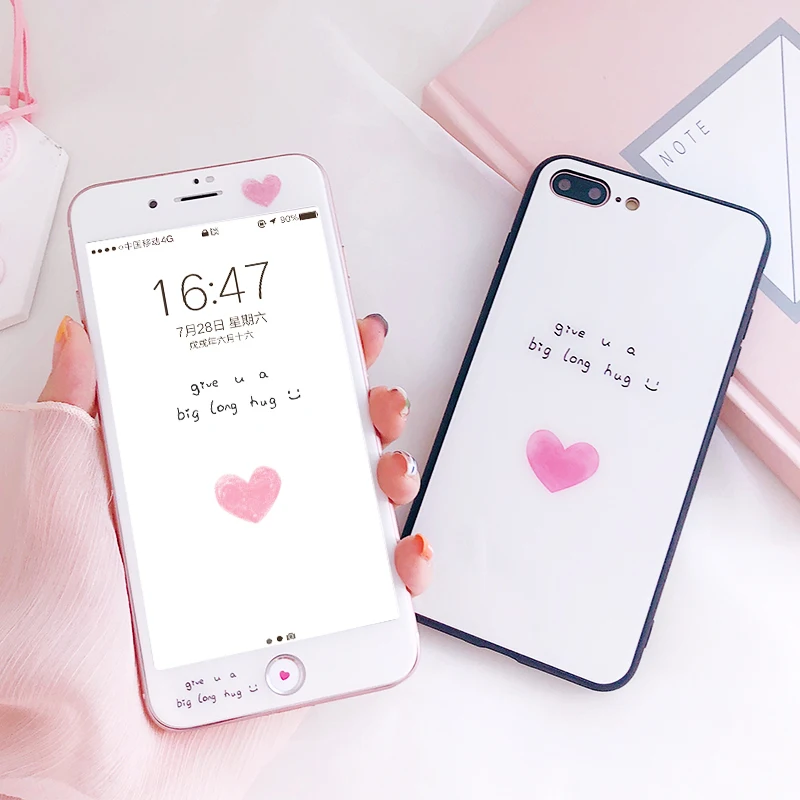 Простой чехол для iPhone 7/8plus телефона из закаленного стекла iphone 6/6s/X Защитная пленка