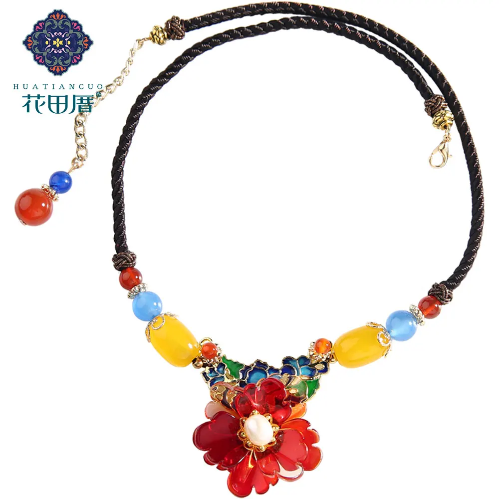 Vintage Handmade Red Lampwork Flower Chokers Necklace for Women Flower Pearl Rope Chain Agat e Vintage Chokers Necklace DL-18095
Vintage Handmade Red Lampwork Flower Chokers Necklace for Women Flower Pearl Rope Chain Agat e Vintage Chokers Necklace DL-18095