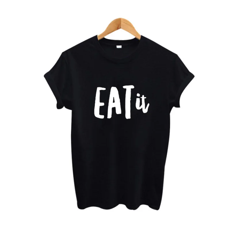 Забавные футболки love Eat it хипстерский Топ женская одежда в стиле Харадзюку панк