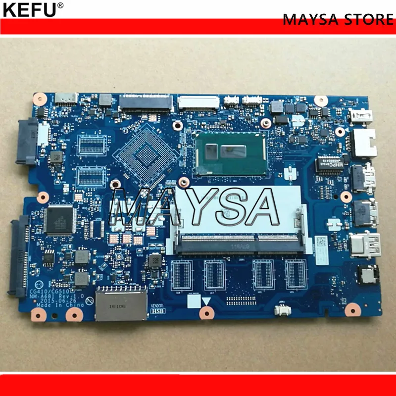 Материнская плата для ноутбука Lenovo Ideapad 100 15IBY 15IBD CG410/CG510 NM A681 i3 5005U CPU DDR3L полностью