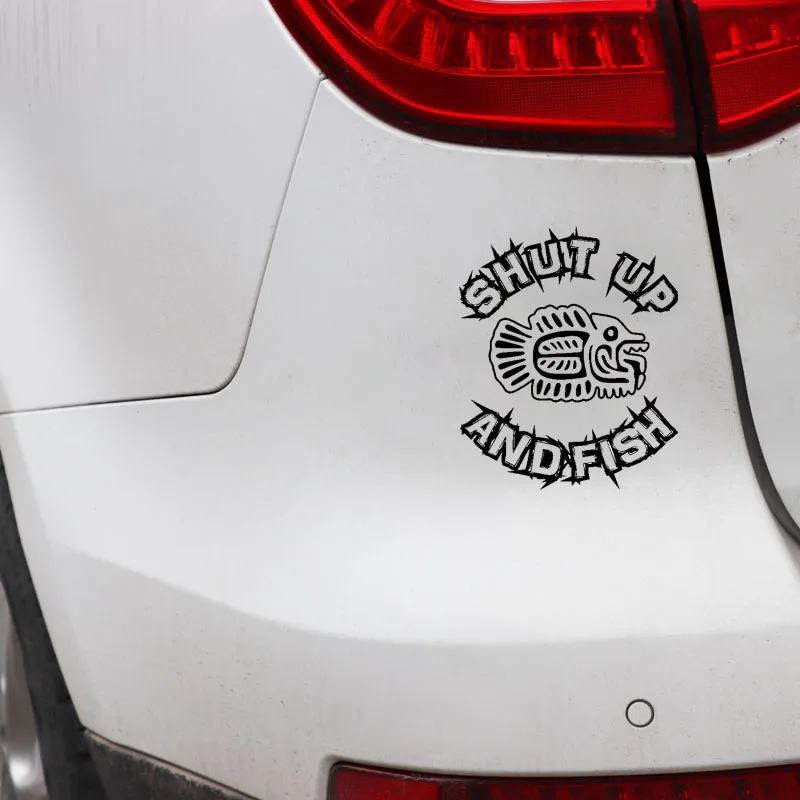 YJZT 12.9CM*15.3CM Funny Shut Up And Fish Car Window Sticker Vinyl Decal Black Silver Waterproof C11-1719
YJZT 12.9CM*15.3CM Funny Shut Up And Fish Car Window Sticker Vinyl Decal Black Silver Waterproof C11-1719