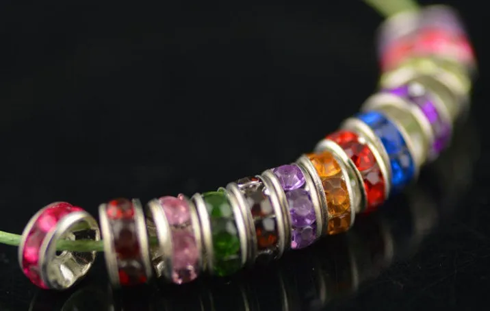 Free Shipping 8MM Mixed Color Spacer Metal Silver Plated Rondelle Rhinestone Loose Beads For DIY Jewelry Making crystal
Free Shipping 8MM Mixed Color Spacer Metal Silver Plated Rondelle Rhinestone Loose Beads For DIY Jewelry Making crystal