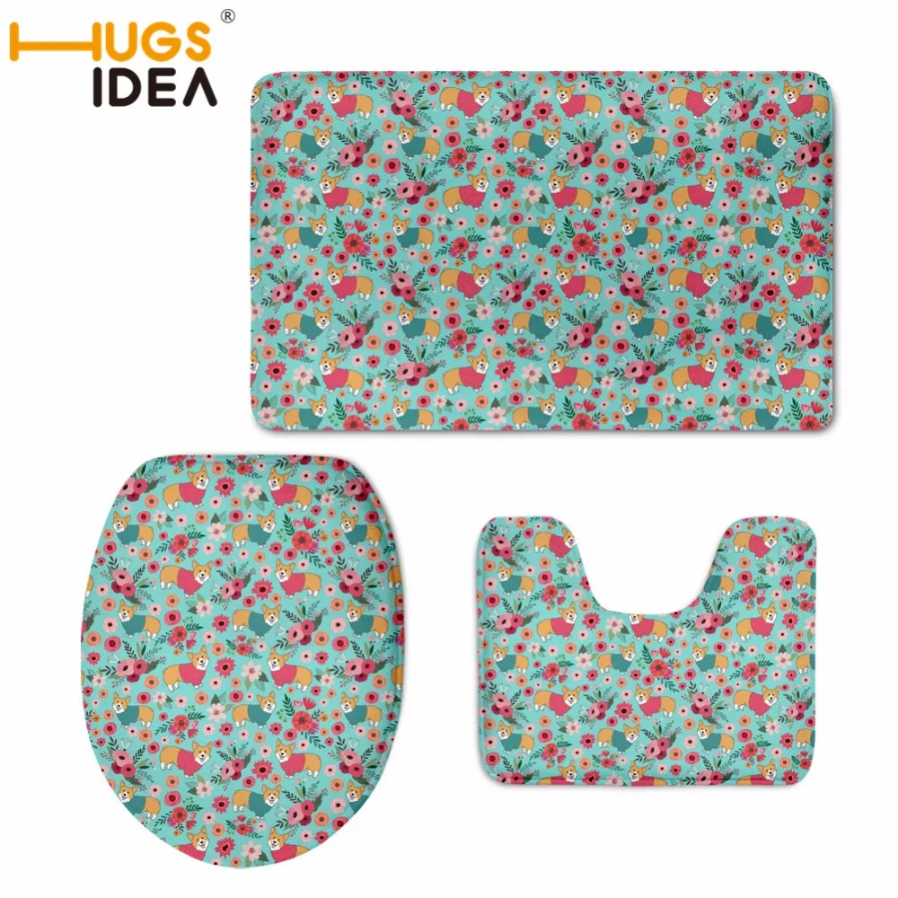 HUGSIDEA Corgi Flower Printed Toilet Seat Cover for Bathroom Area Rugs Slip Resistance Carpets Toilet Accessories 3 PCS/Set
HUGSIDEA Corgi Flower Printed Toilet Seat Cover for Bathroom Area Rugs Slip Resistance Carpets Toilet Accessories 3 PCS/Set