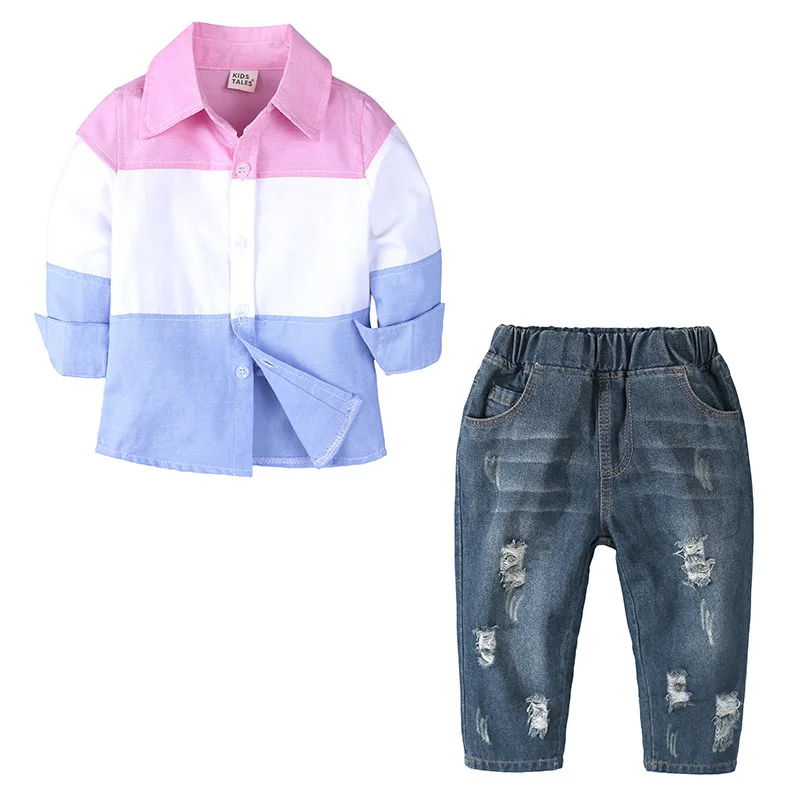 Spring Autumn Casual Baby Boys Clothes Sets Cotton Long Sleeve Striped Shirts + Jeans Pants 2Pcs/set Gentleman Kids Clothes Suit
Spring Autumn Casual Baby Boys Clothes Sets Cotton Long Sleeve Striped Shirts + Jeans Pants 2Pcs/set Gentleman Kids Clothes Suit