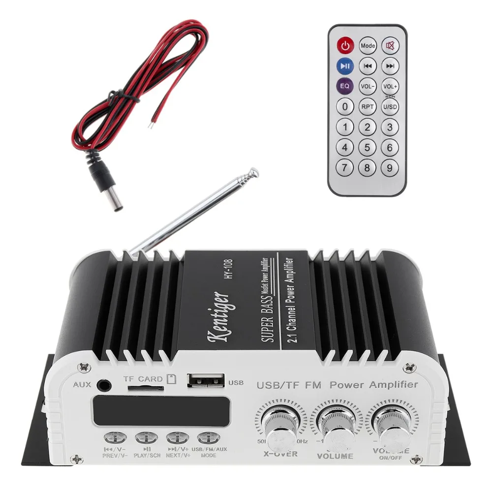 DC 12-15V Car Audio High Power Amplifier FM Radio Player Support SD USB DVD MP3 with Remote Controller for Car Motorcycle home
DC 12-15V Car Audio High Power Amplifier FM Radio Player Support SD USB DVD MP3 with Remote Controller for Car Motorcycle home