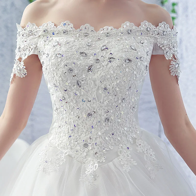 Dreamlike Vestido De Noiva Свадебные платья трапециевидной формы с открытыми плечами и