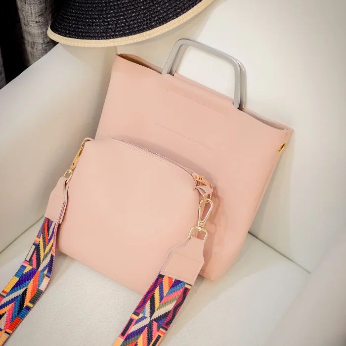 Famous brand 2 pcs handbag women large tote bag pu leather shoulder messenger bags female colorful strap bag
Famous brand 2 pcs handbag women large tote bag pu leather shoulder messenger bags female colorful strap bag