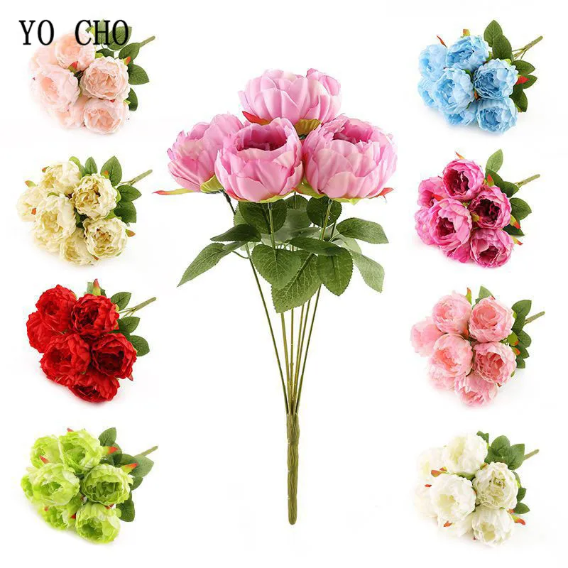 YO CHO 5Heads/ Bouquet Silk Artifcial Peony Flowers Wedding Bouquet Decor White Peong Pink Rose Home Display Fake Flower Peonies
YO CHO 5Heads/ Bouquet Silk Artifcial Peony Flowers Wedding Bouquet Decor White Peong Pink Rose Home Display Fake Flower Peonies