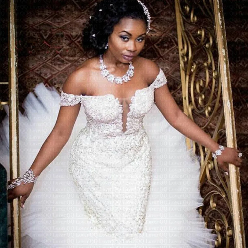 2019 Amazing Neck Ruffles Mermaid Wedding Dress African Nigerian Custom-made Bridal Gowns pakaian pengantin
2019 Amazing Neck Ruffles Mermaid Wedding Dress African Nigerian Custom-made Bridal Gowns pakaian pengantin